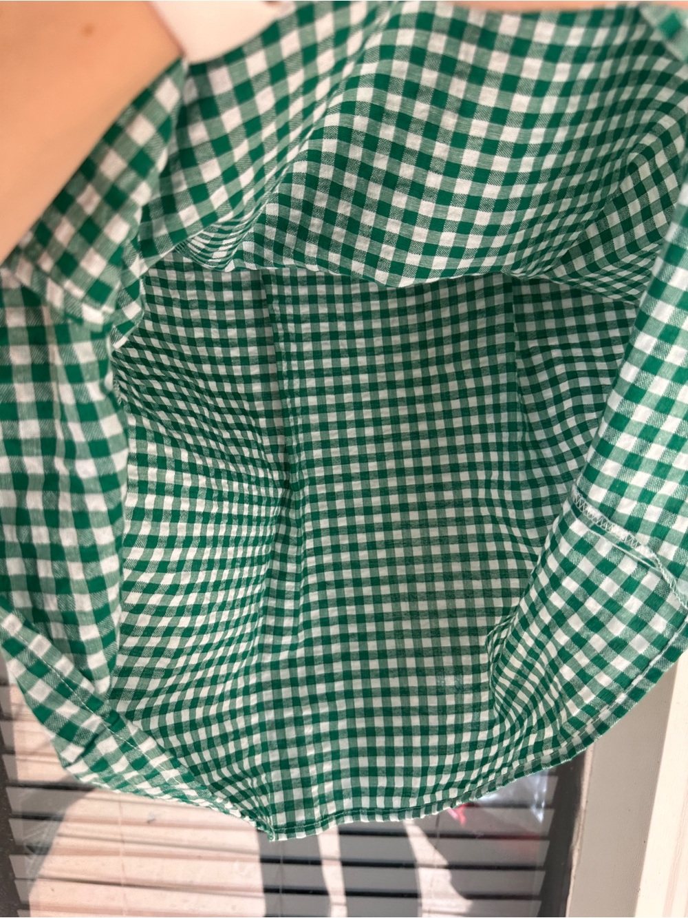 Banana Republic Linen Blend Green Gingham Wrap Midi Dress 8 - Picture 9 of 15